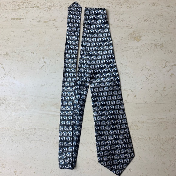 FIRSITE elephant print silk tie - Picture 2 of 5